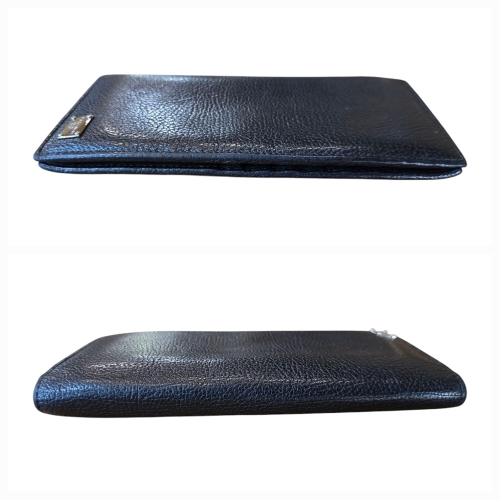 Dolce & Gabbana Black Pebbled Leather Bifold Long Unisex Wallet - Picture 3 of 13